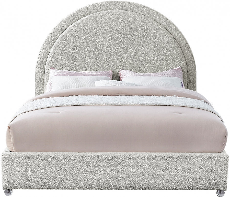 IF-5205 – Creme Boucle Upholstered Bed