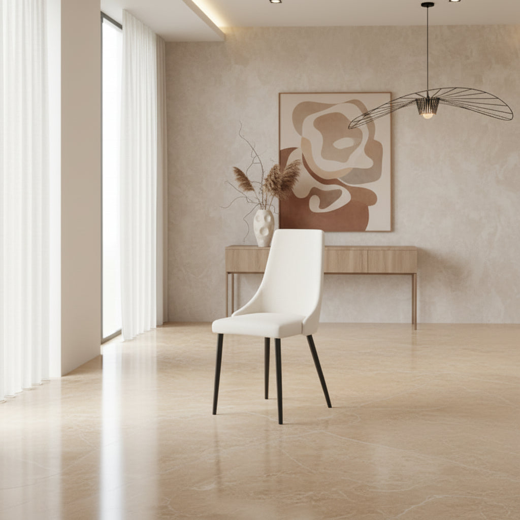 Venice Dining Chair, Set of 2 in Beige and Black