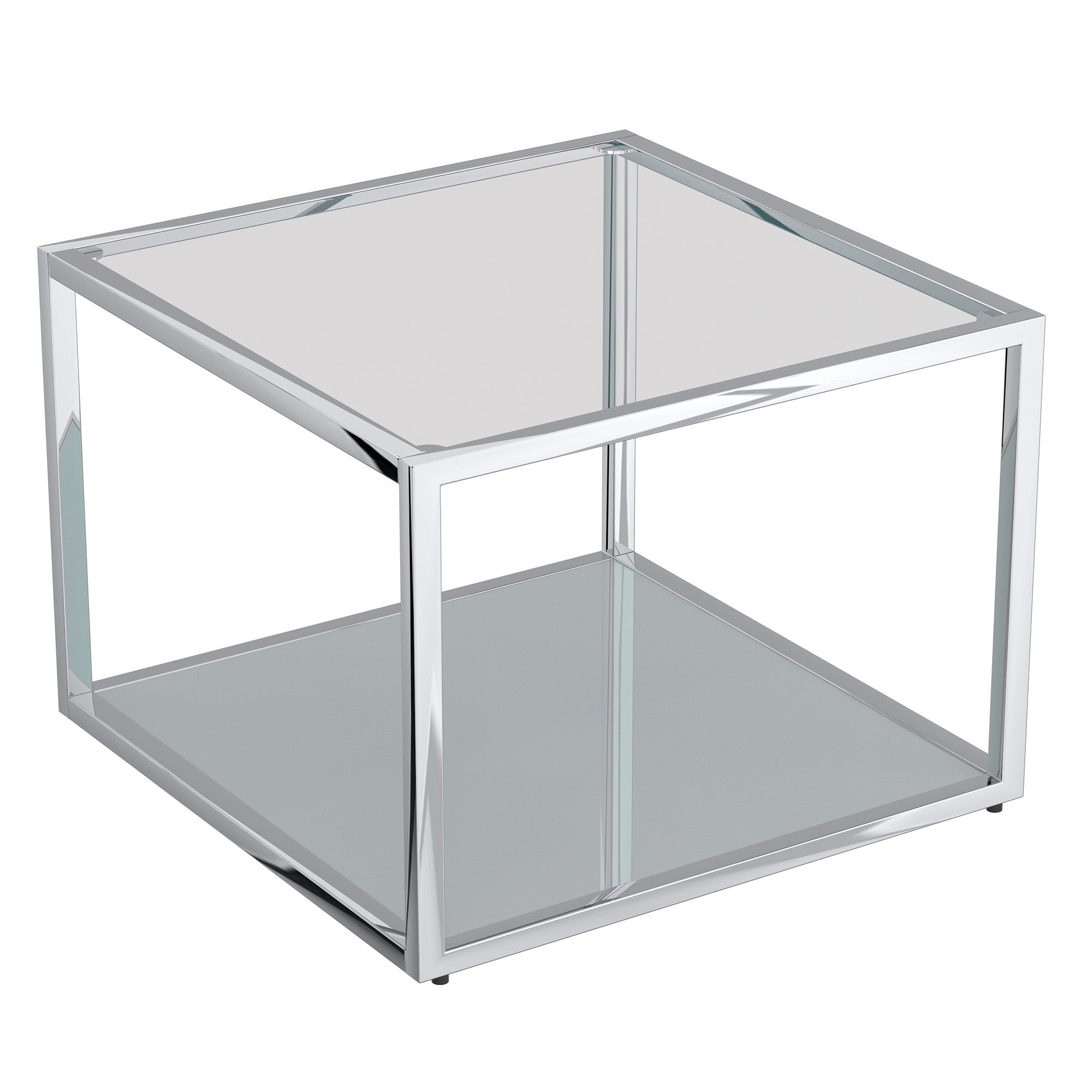 Petite table basse carrée Casini en argent