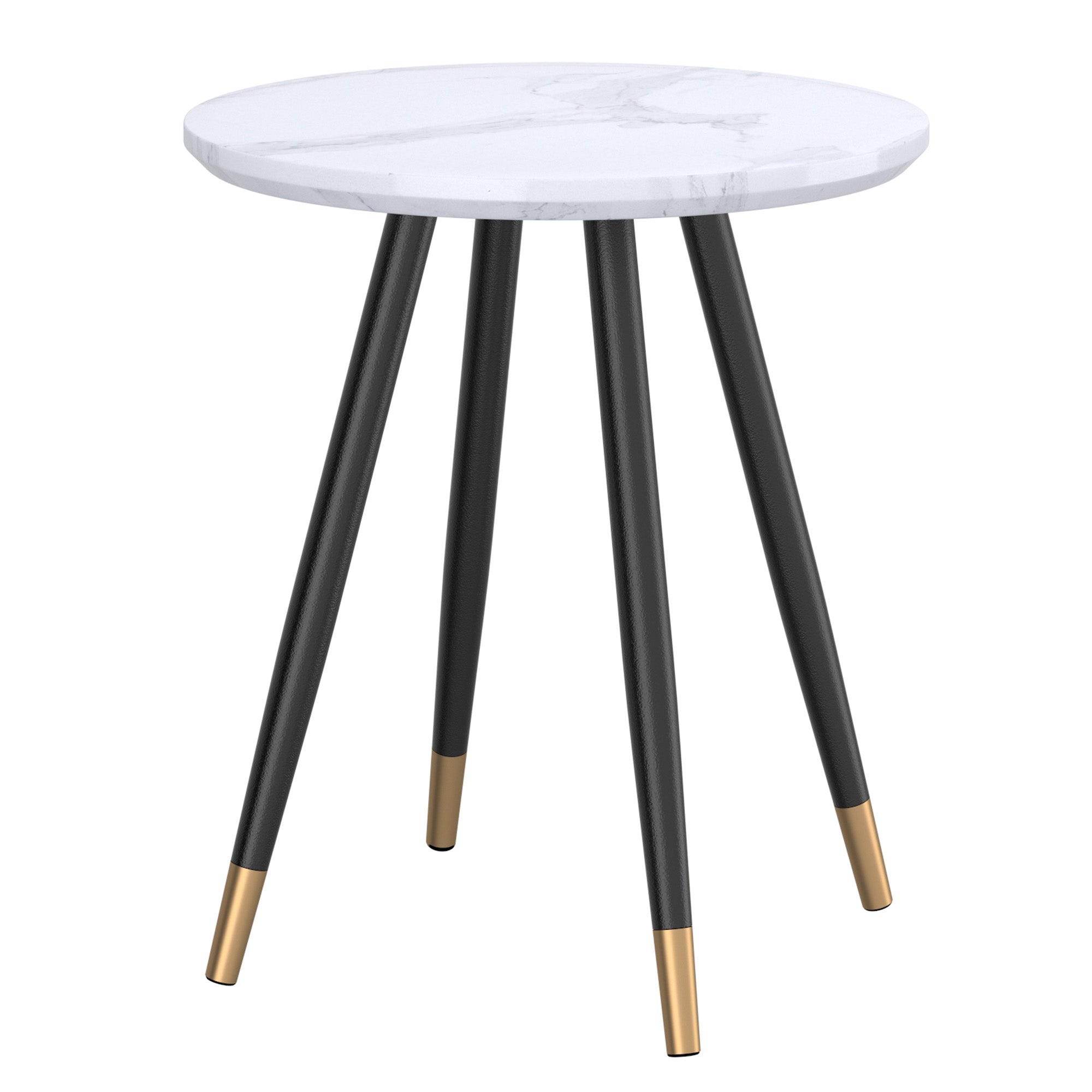 Table d'appoint ronde Emery en blanc et noir