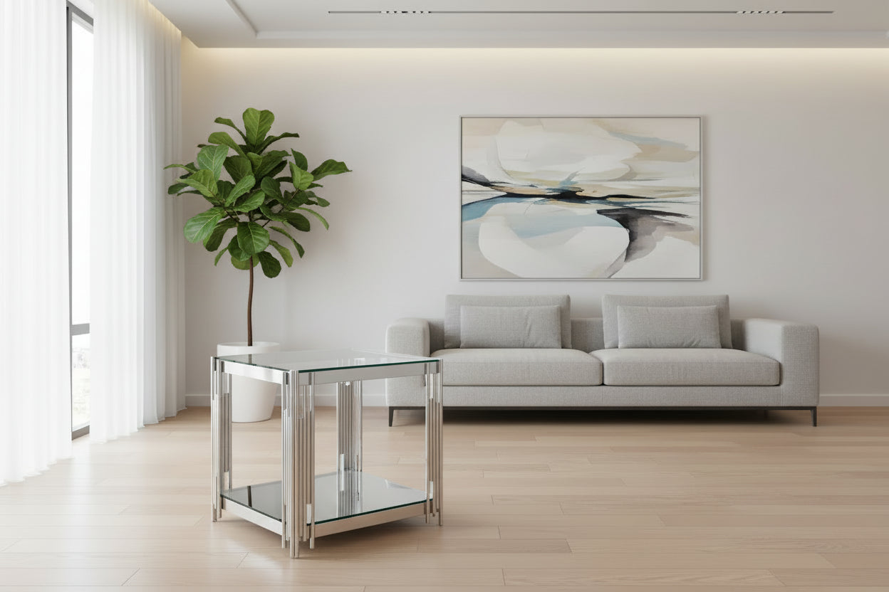 Grande table d'appoint Estrel en argent