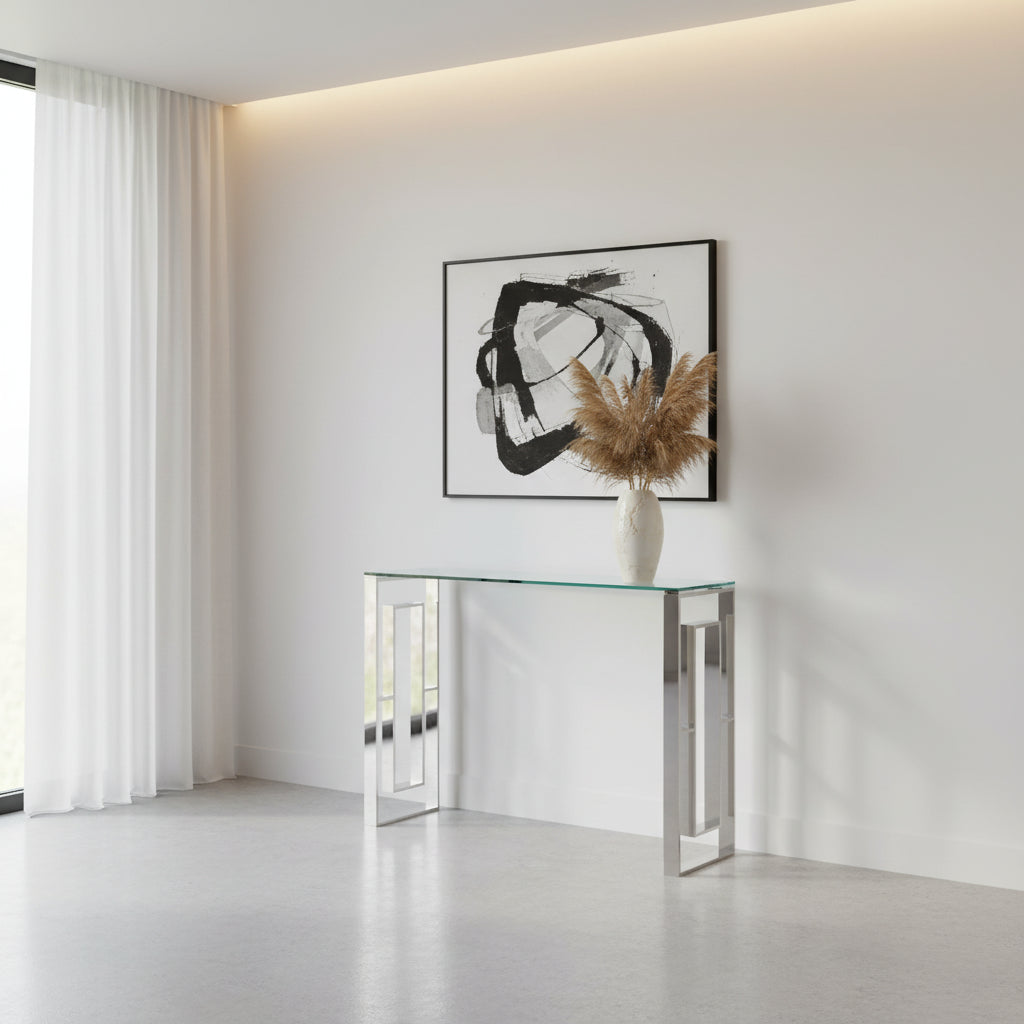 Eros Console/Desk in Silver