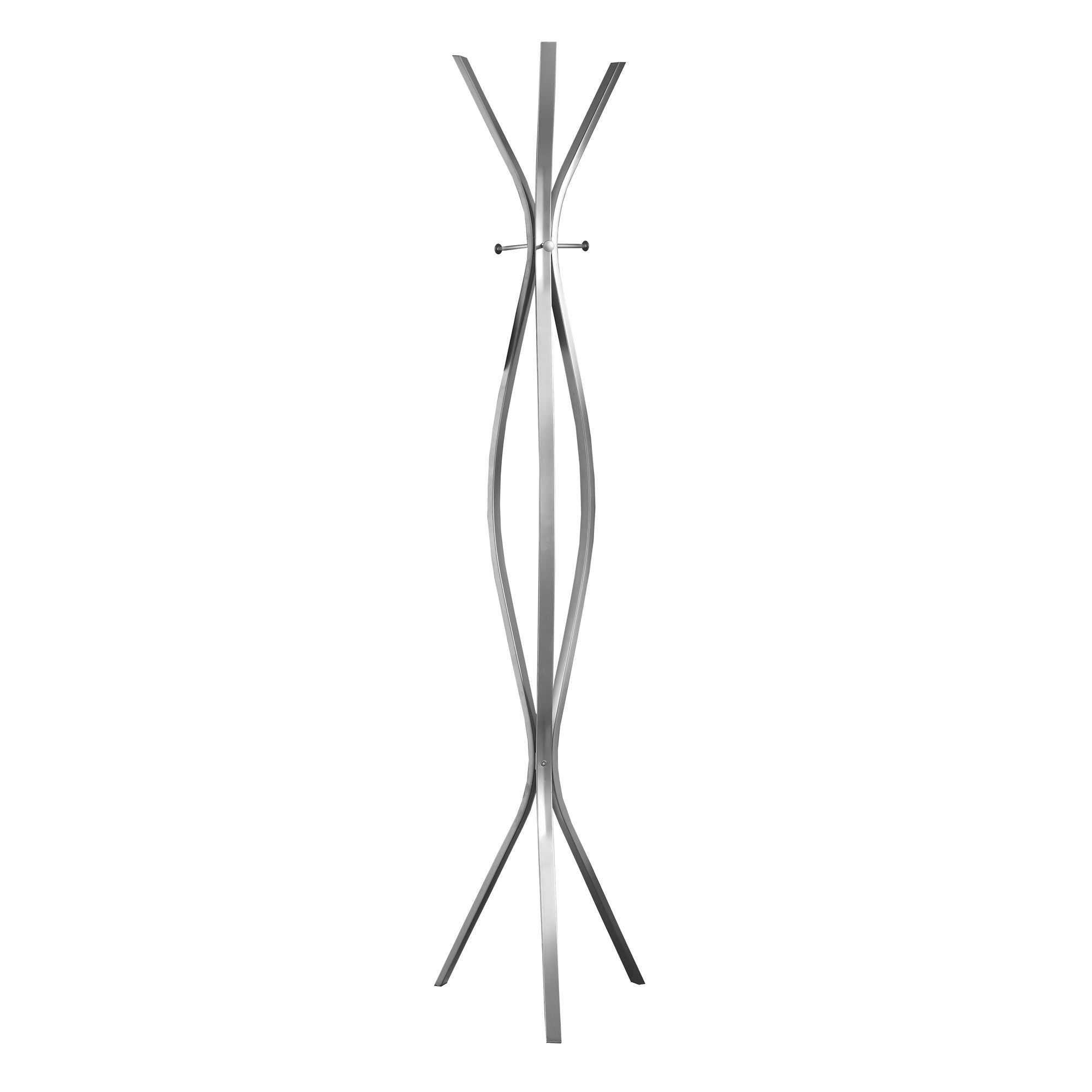 COAT RACK - 72"H / SILVER METAL CONTEMPORARY STYLE