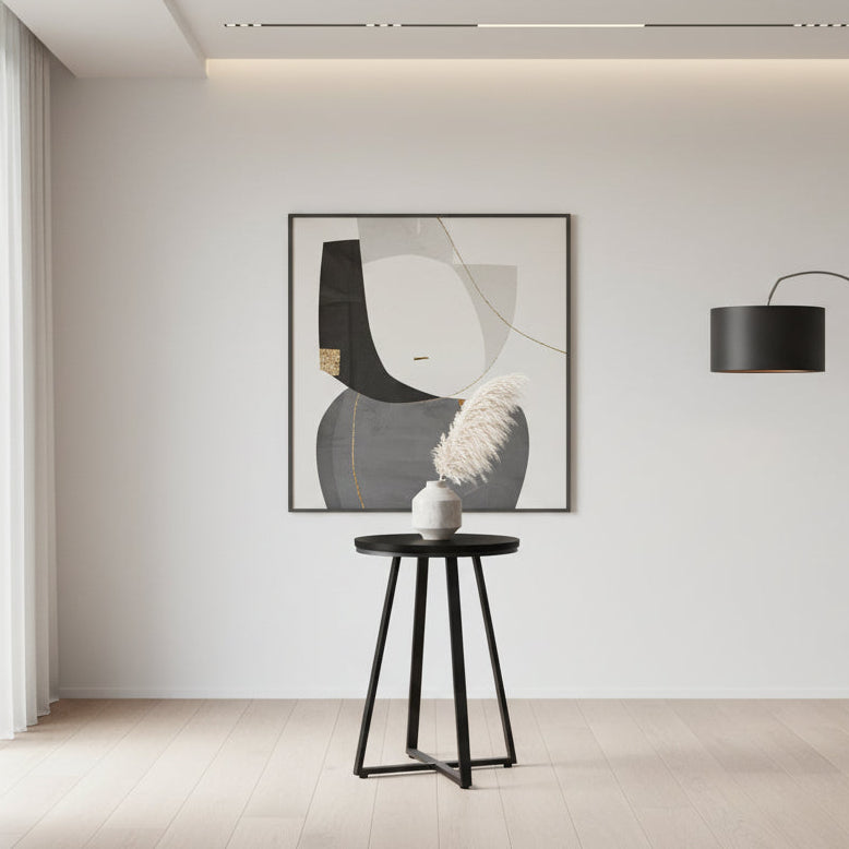 ACCENT TABLE - 22"H / BLACK / BLACK METAL