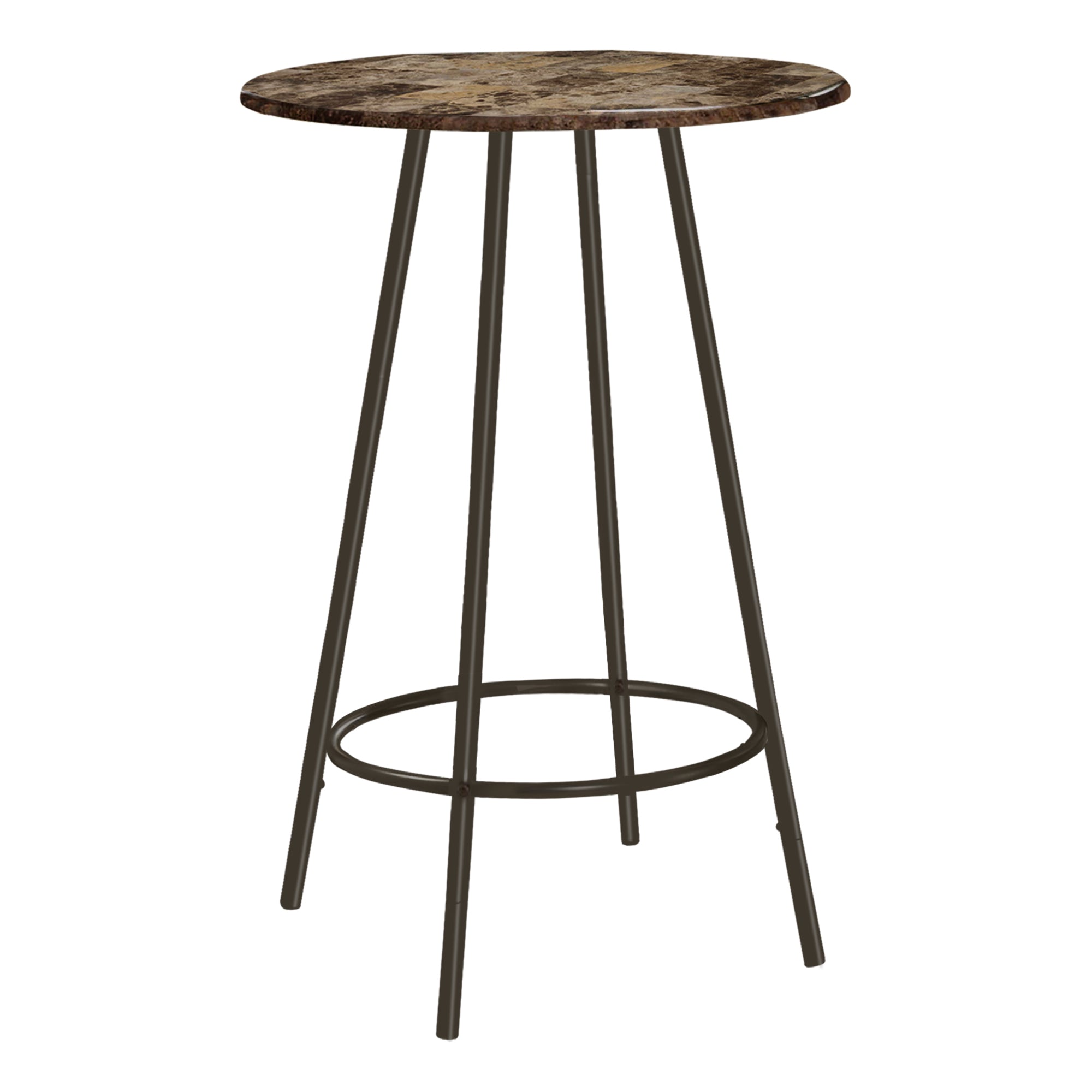 HOME BAR - 30"DIA / ESPRESSO MARBLE / COFFEE METAL