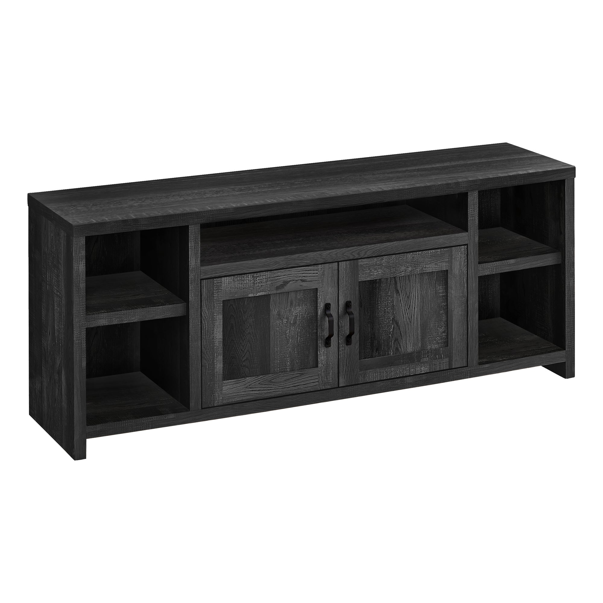TV STAND - 60"L / BLACK RECLAIMED WOOD-LOOK