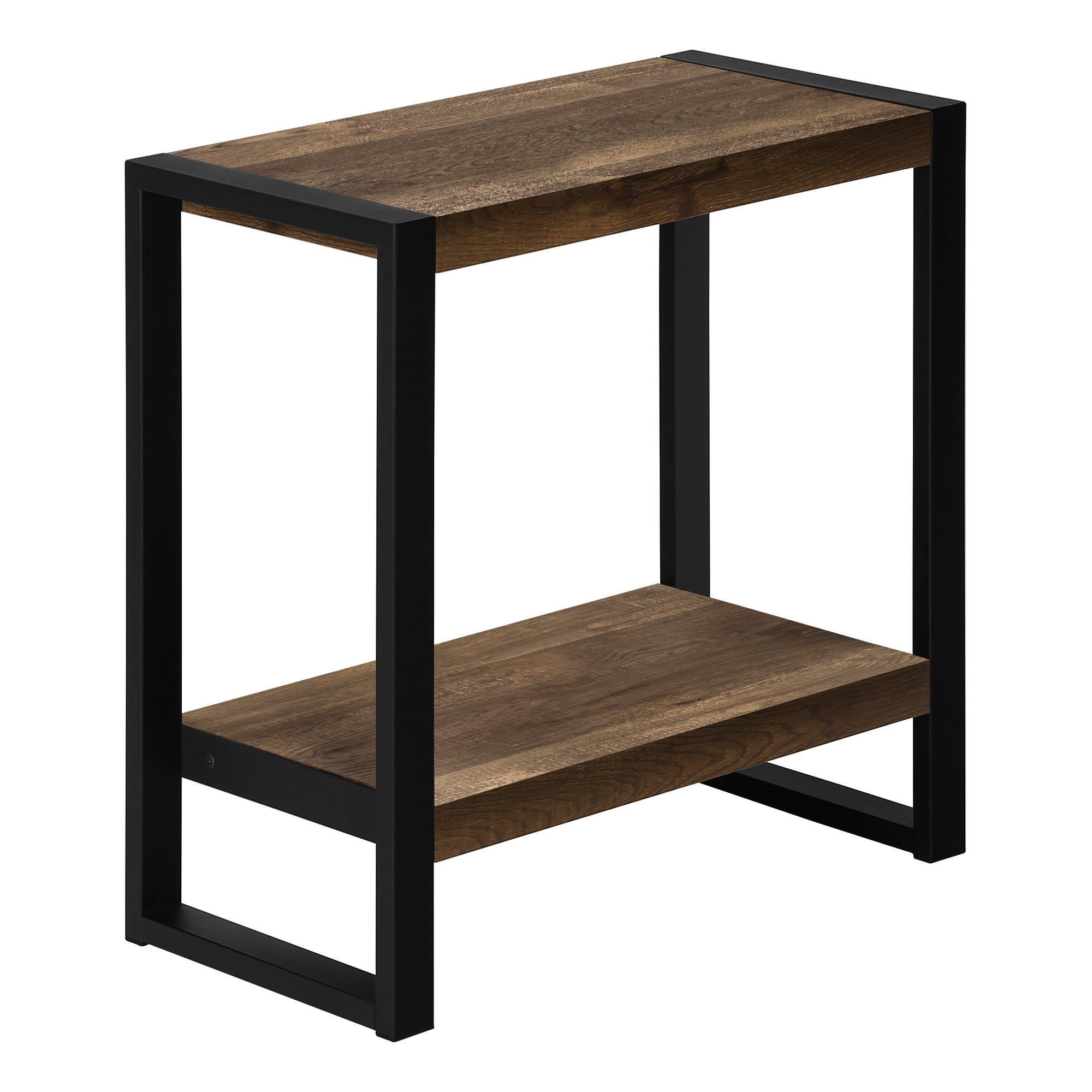 ACCENT TABLE - BROWN RECLAIMED WOOD-LOOK / BLACK METAL