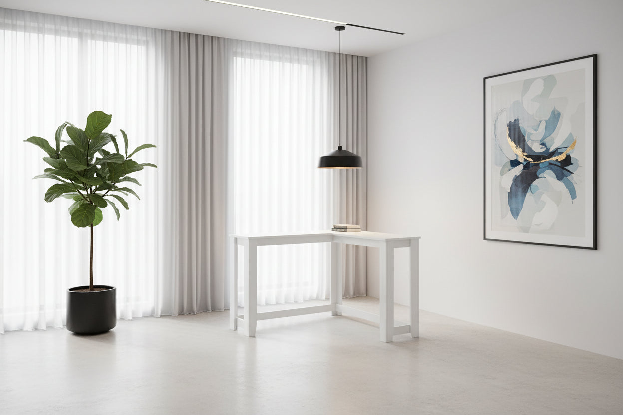 ACCENT TABLE - 36" / WHITE CORNER CONSOLE