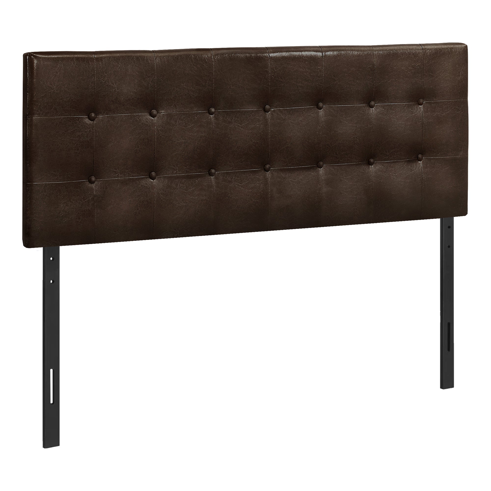 BED - QUEEN SIZE / BROWN LEATHER-LOOK HEADBOARD ONLY
