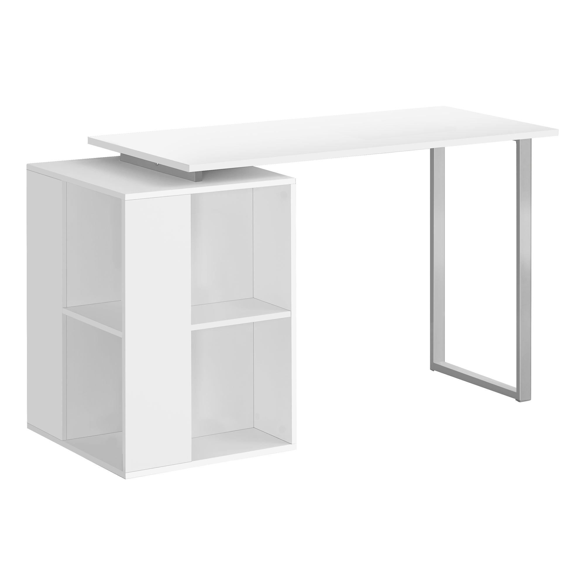 BUREAU D'ORDINATEUR - 55"L / BLANC ORIENTÉ GAUCHE OU DROITE