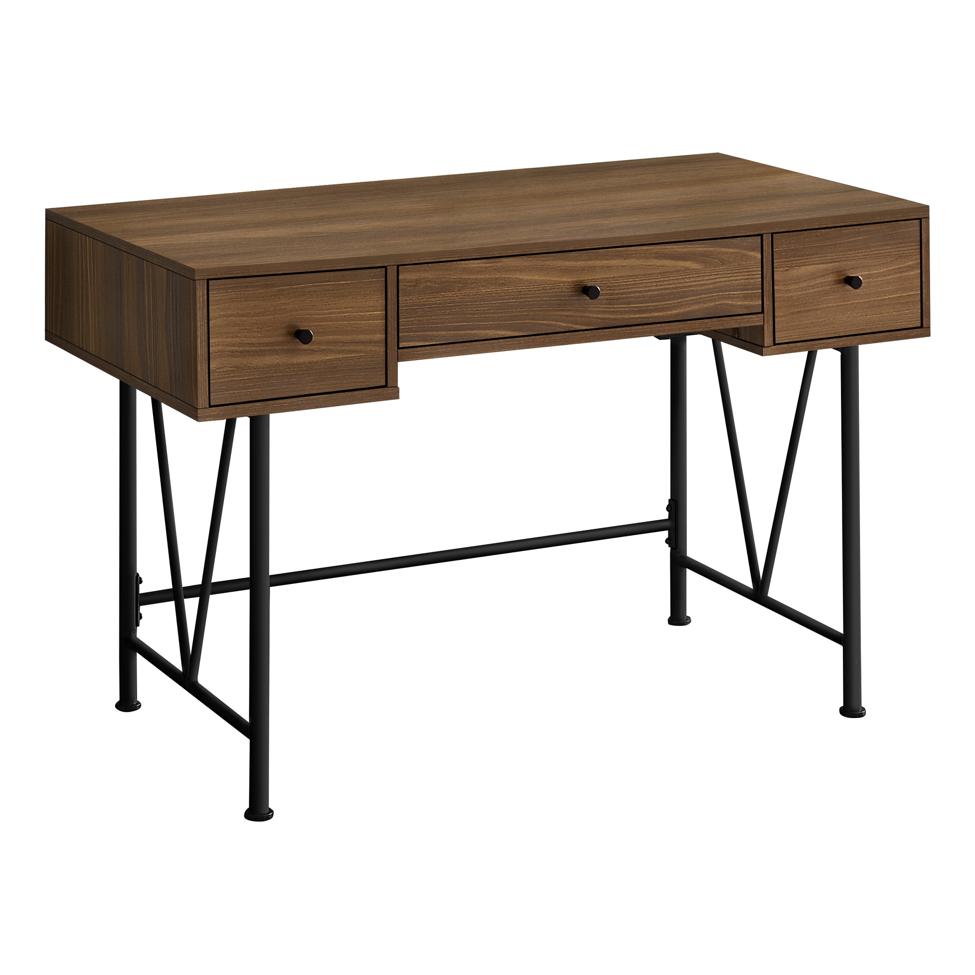 BUREAU D'ORDINATEUR - 48"L / NOYER / MÉTAL NOIR