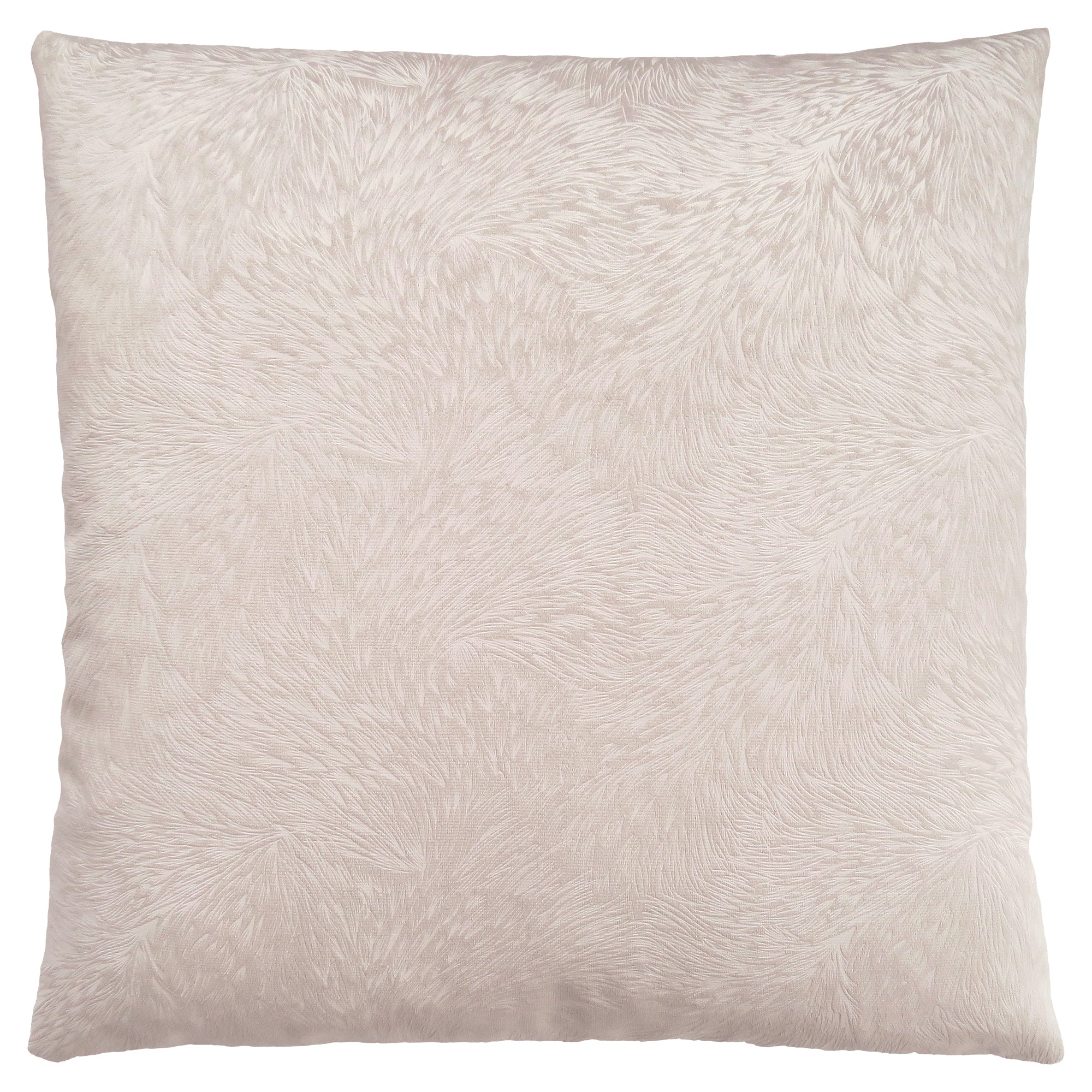 COUSSIN - 18"X 18" / VELOURS À PLUMES TAUPE CLAIR / 1PC